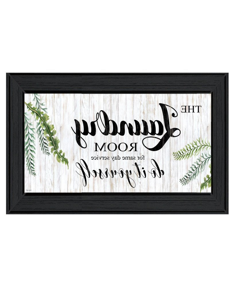 The Laundry Room Same Day Service Black Framed Print Laundry Wall Art HomeRoots