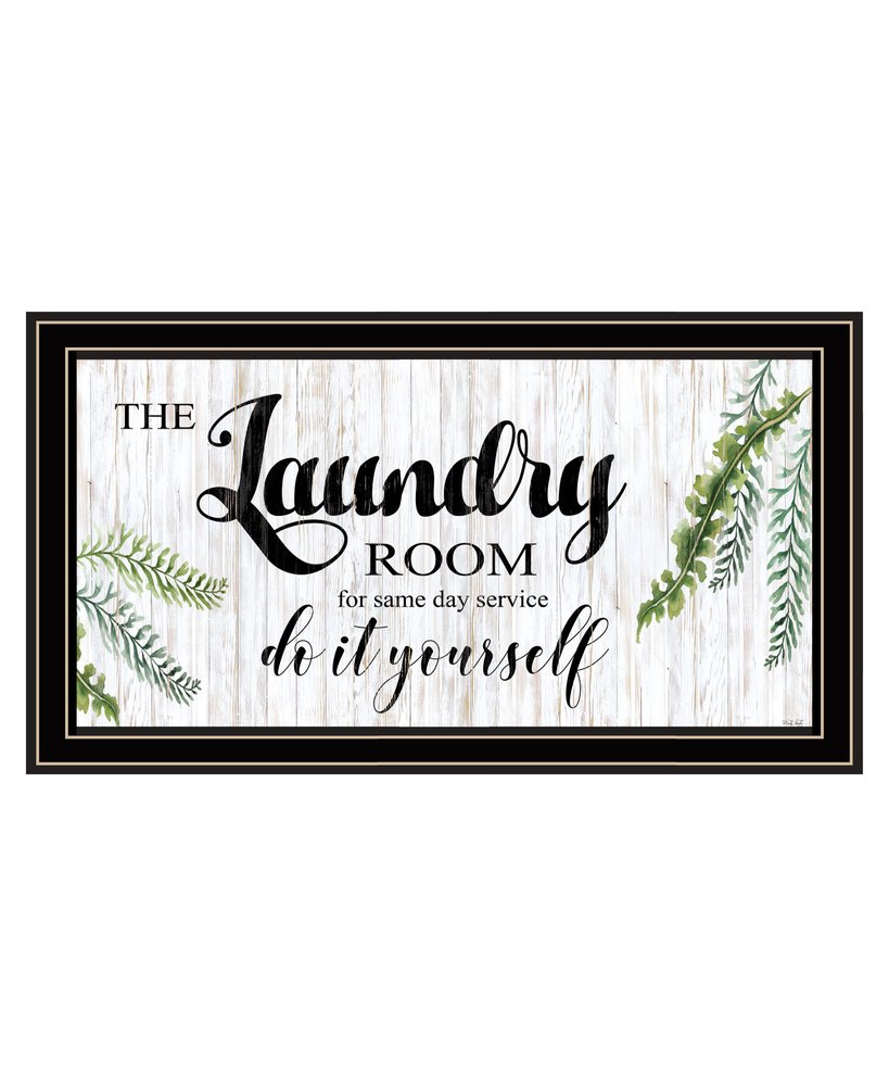 The Laundry Room Same Day Service Black and Brown Framed Print Laundry Wall Art — view 1