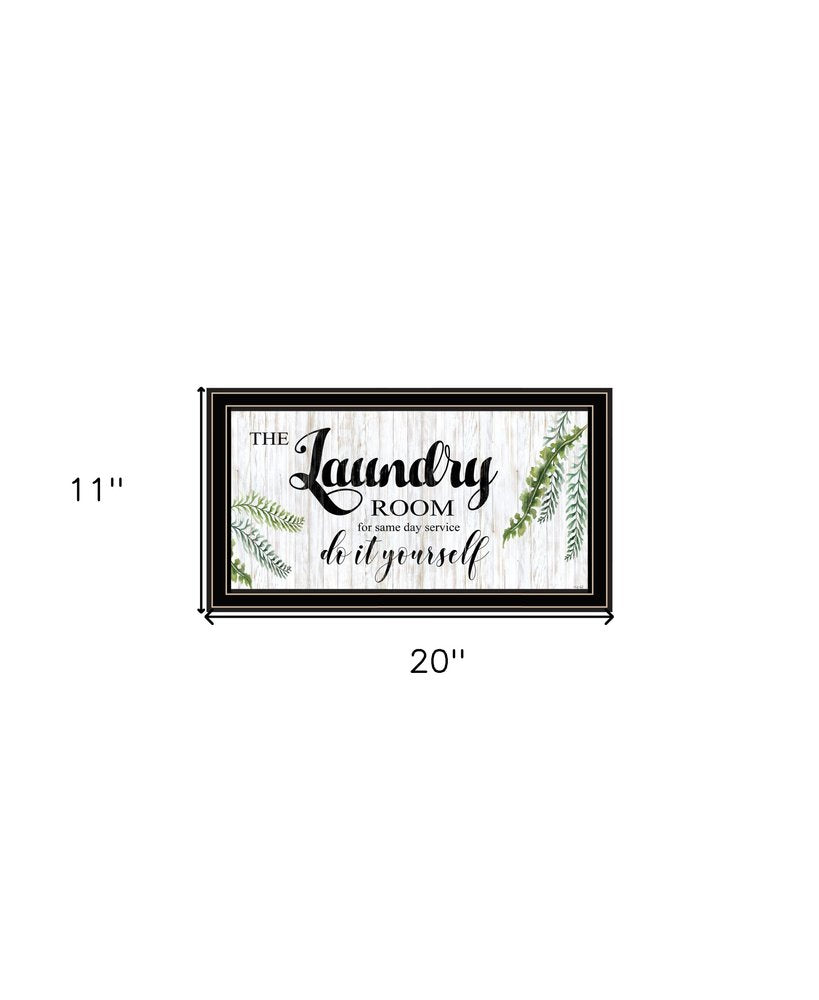The Laundry Room Same Day Service Black and Brown Framed Print Laundry Wall Art — view 2