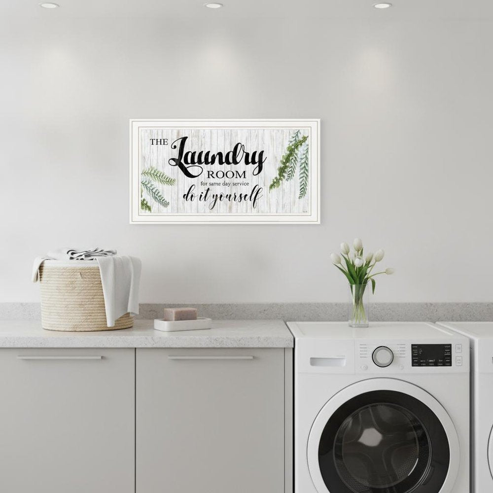 The Laundry Room Same Day Service Black Framed Print Laundry Wall Art HomeRoots