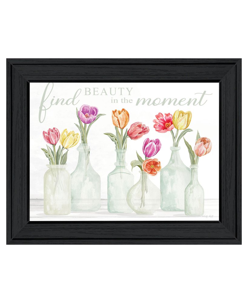 FIND BEAUTY IN THE MOMENT Black Framed Print Wall Art — view 1