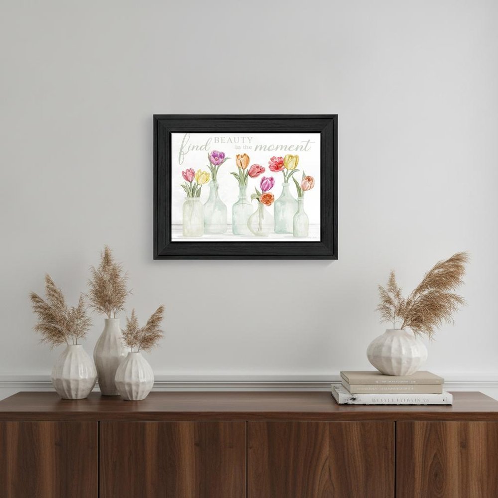 FIND BEAUTY IN THE MOMENT Black Framed Print Wall Art — view 4