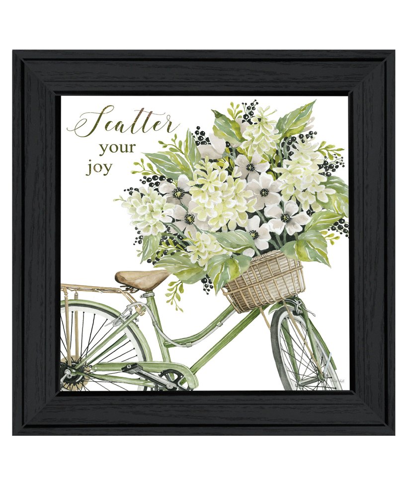 SCATTER YOUR JOY WITH FLOWERS Black Framed Print Wall Art — view 1