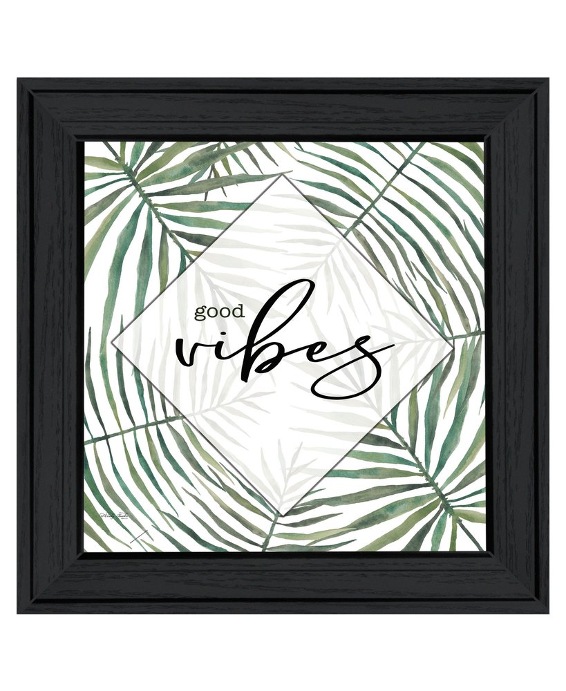 GOOD VIBES Black Framed Print Wall Art — view 1