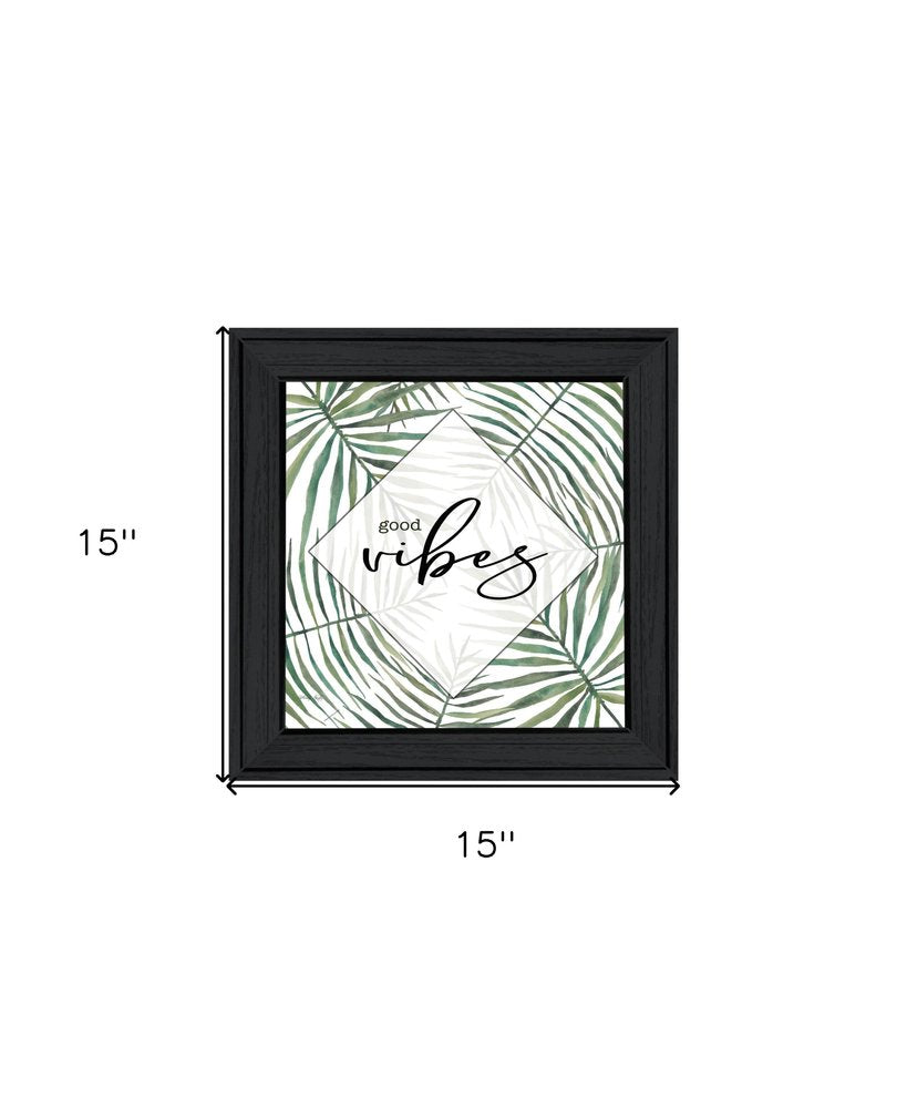 GOOD VIBES Black Framed Print Wall Art — view 2