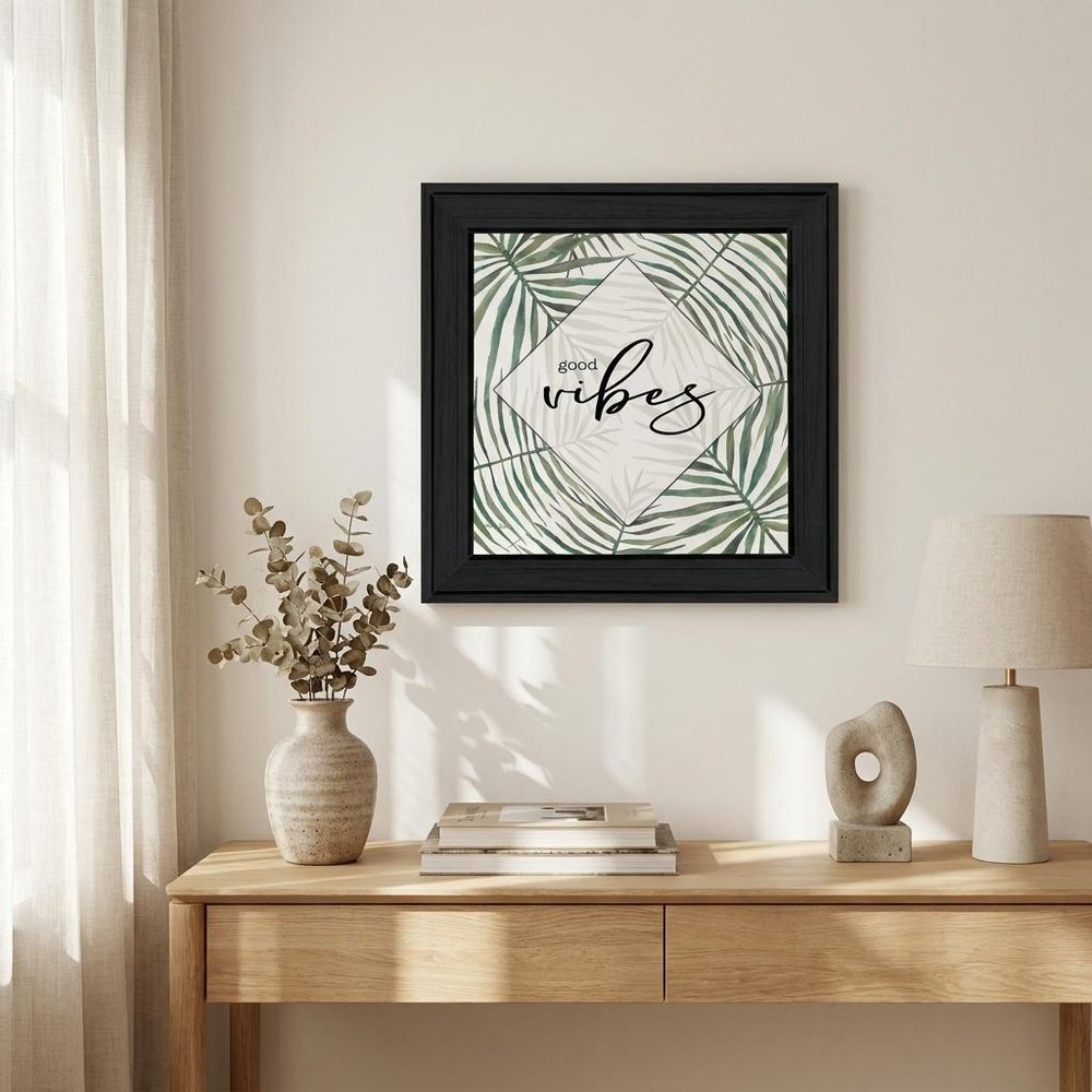 GOOD VIBES Black Framed Print Wall Art — view 4