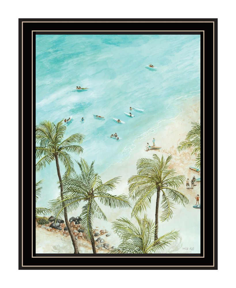 SURFING FROM AFAR Black Framed Print Wall Art — view 2