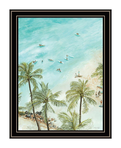 SURFING FROM AFAR Black Framed Print Wall Art HomeRoots