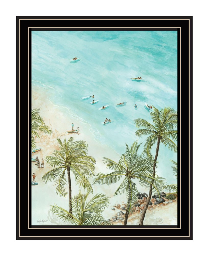 SURFING FROM AFAR Black Framed Print Wall Art HomeRoots