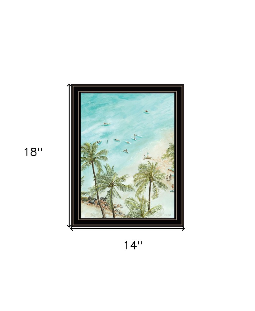 SURFING FROM AFAR Black Framed Print Wall Art HomeRoots
