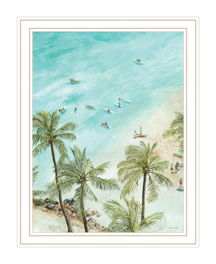 SURFING FROM AFAR Black Framed Print Wall Art — view 5