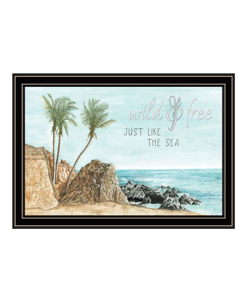 WILD AND FREE JUST LIKE THE SEA Black Framed Print Wall Art HomeRoots