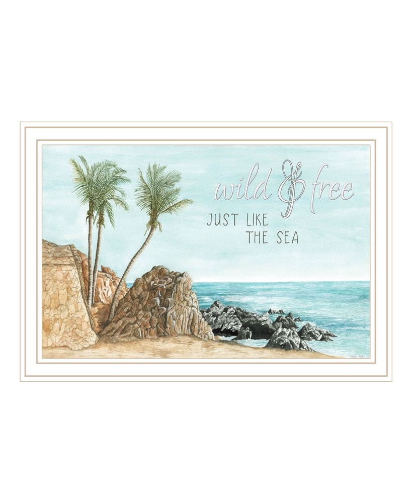 WILD AND FREE JUST LIKE THE SEA Black Framed Print Wall Art HomeRoots
