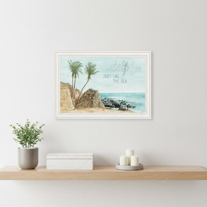WILD AND FREE JUST LIKE THE SEA Black Framed Print Wall Art HomeRoots