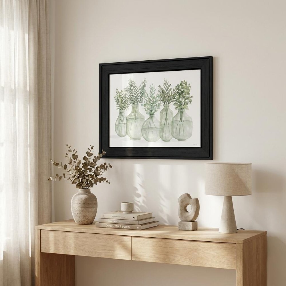 Simply Sage Black Framed Print Wall Art — view 5