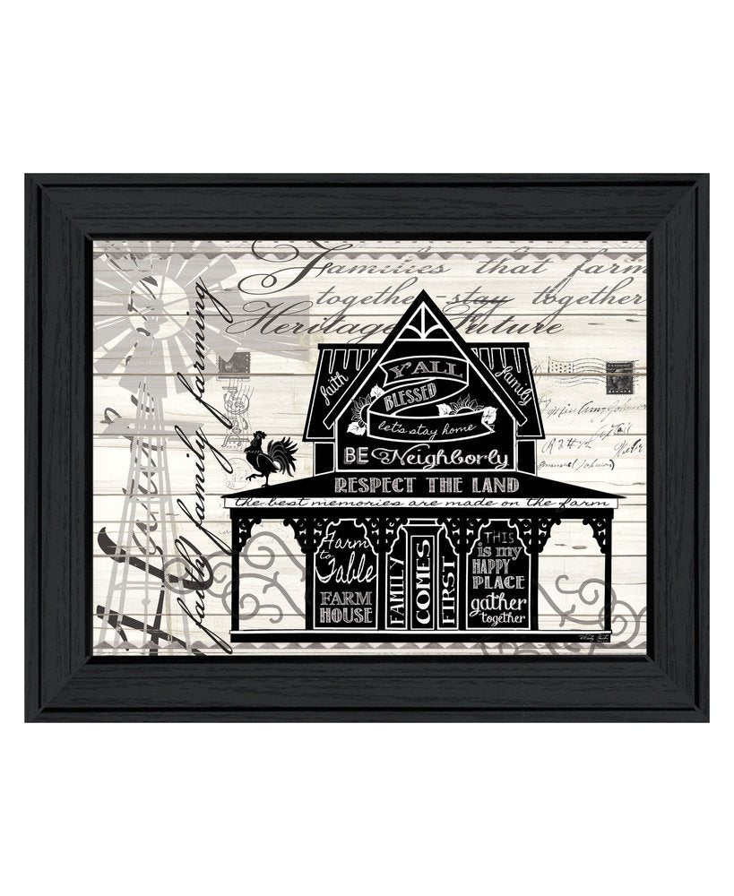 Y'ALL BLESSED FARMHOUSE Black Framed Print Wall Art — view 1