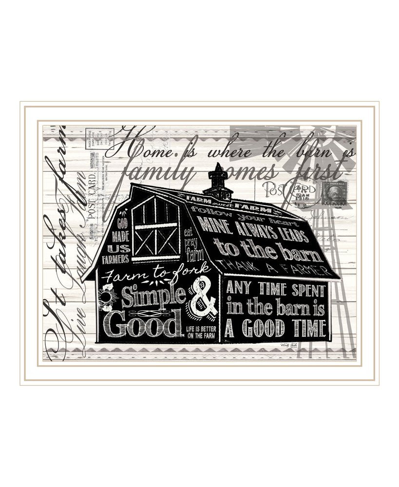 SIMPLE & GOOD BARN White Framed Print Wall Art — view 1