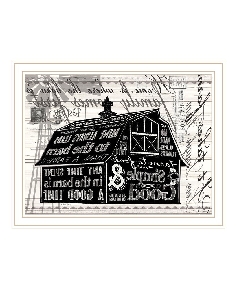 SIMPLE & GOOD BARN White Framed Print Wall Art — view 3