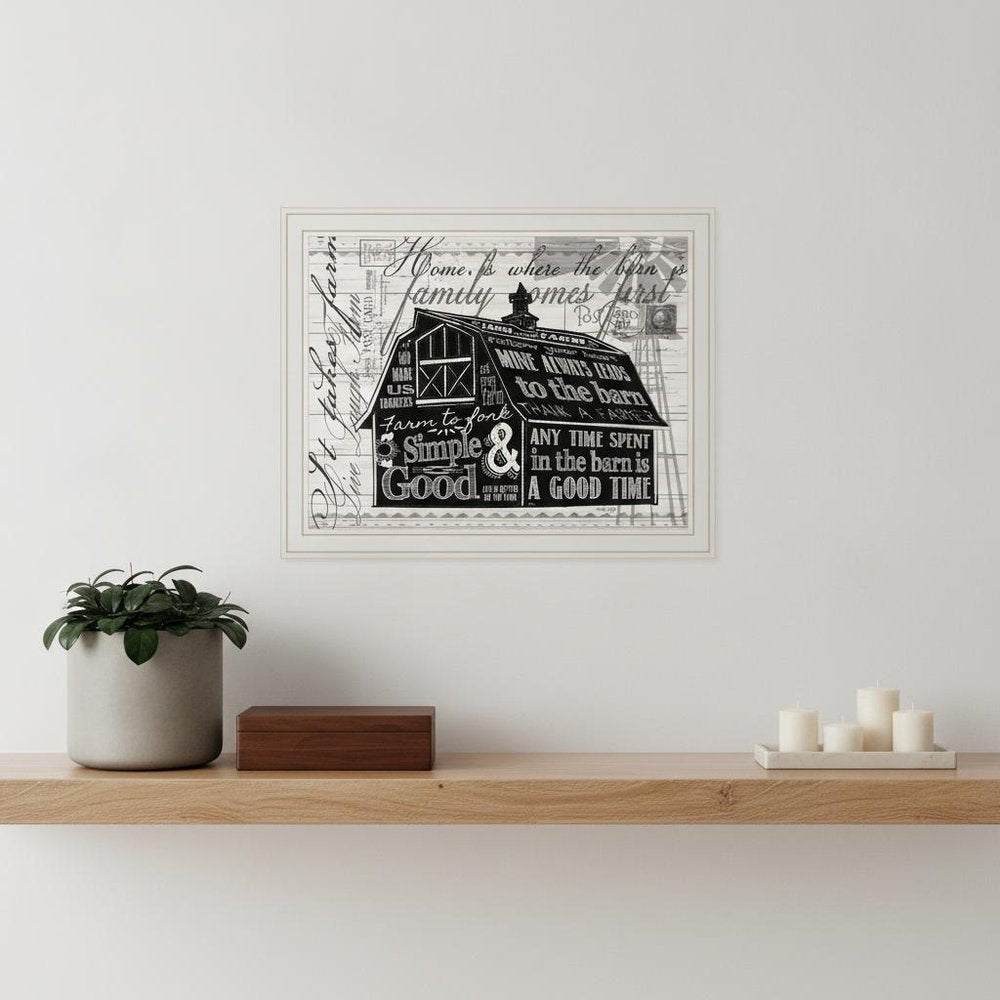 SIMPLE & GOOD BARN White Framed Print Wall Art — view 4
