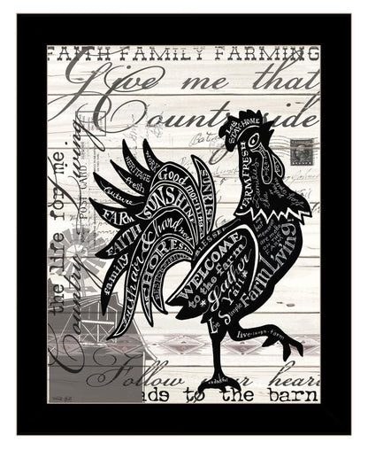 WELCOME TO THE FARM CHICKEN Black Framed Print Wall Art HomeRoots