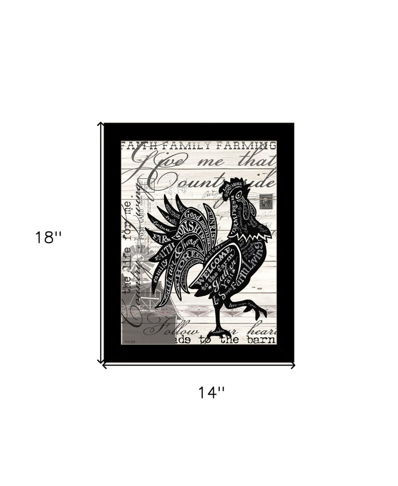 WELCOME TO THE FARM CHICKEN Black Framed Print Wall Art — view 5