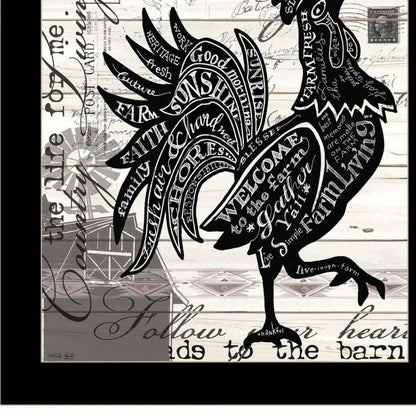 WELCOME TO THE FARM CHICKEN Black Framed Print Wall Art HomeRoots