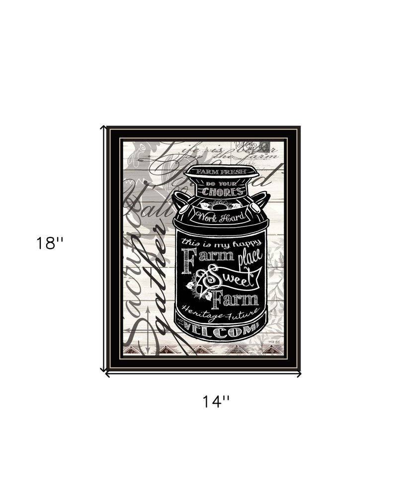 FARM SWEET FARM MILK CAN Black Framed Print Wall Art — view 5