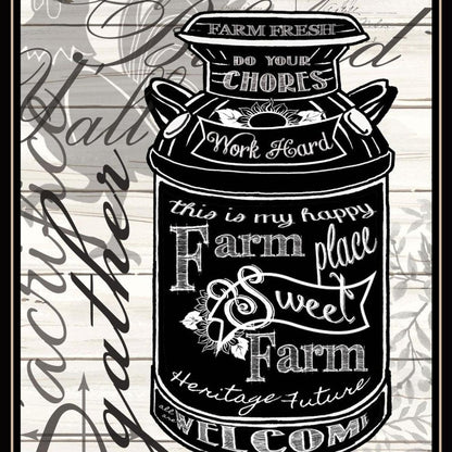 FARM SWEET FARM MILK CAN Black Framed Print Wall Art HomeRoots