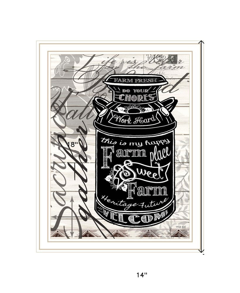 FARM SWEET FARM MILK CAN Black Framed Print Wall Art HomeRoots