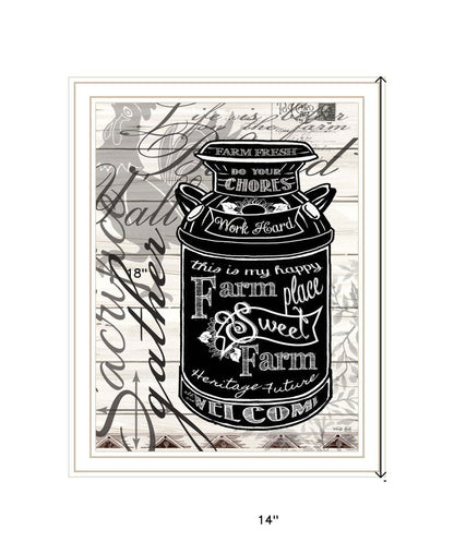 FARM SWEET FARM MILK CAN Black Framed Print Wall Art HomeRoots