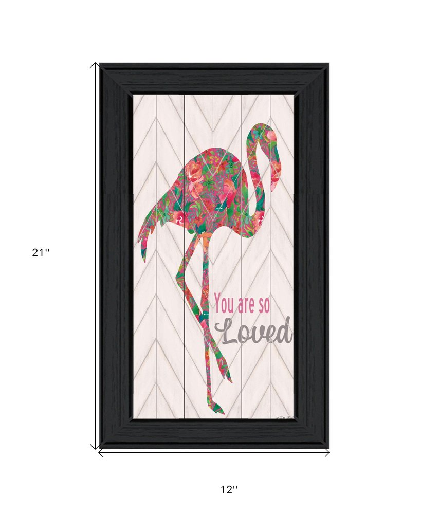 You are so loved Flamingo Black Framed Wall Art — view 1