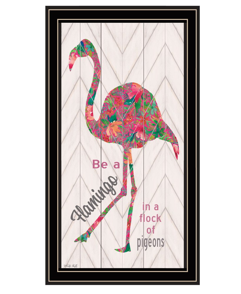 Be A Flamingo Black Framed Wall Art HomeRoots