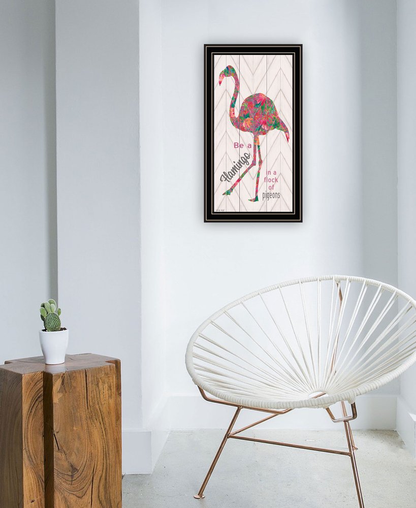 Be A Flamingo Black Framed Wall Art HomeRoots