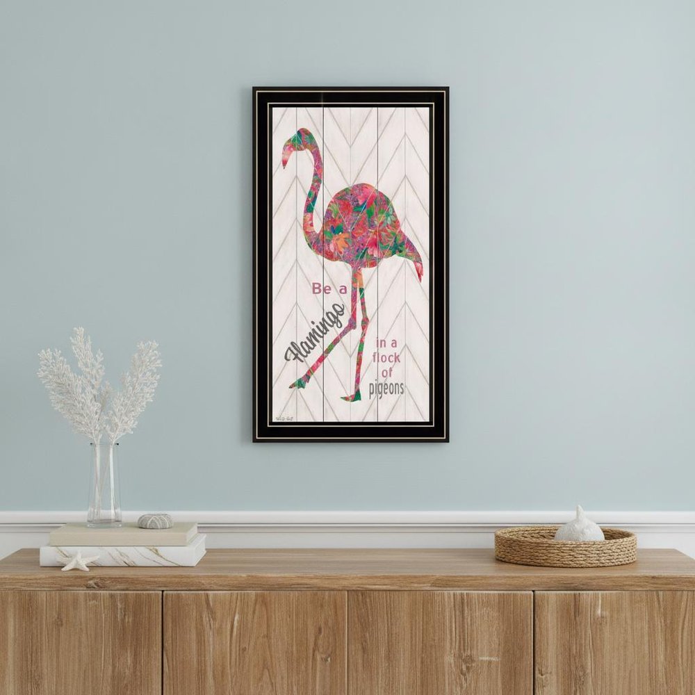 Be A Flamingo Black Framed Wall Art HomeRoots