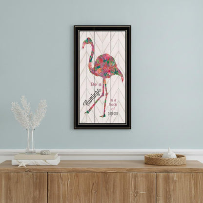 Be A Flamingo Black Framed Wall Art HomeRoots