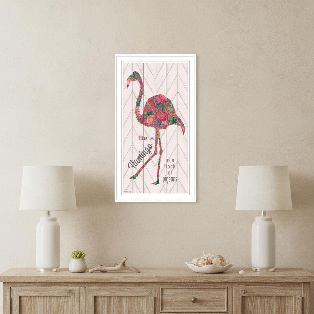 Be A Flamingo Black Framed Wall Art HomeRoots