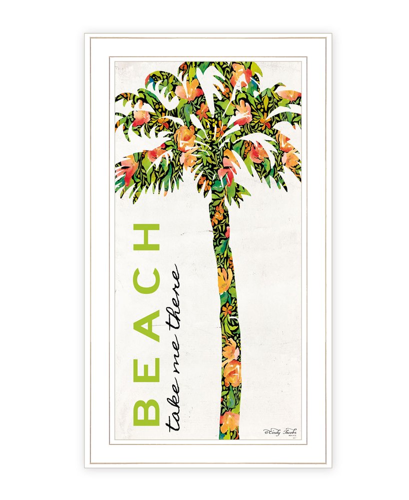 Beach Take Me There White Framed Print Wall Art — view 1