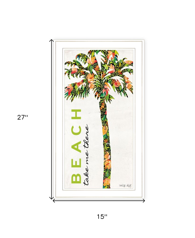 Beach Take Me There White Framed Print Wall Art — view 2