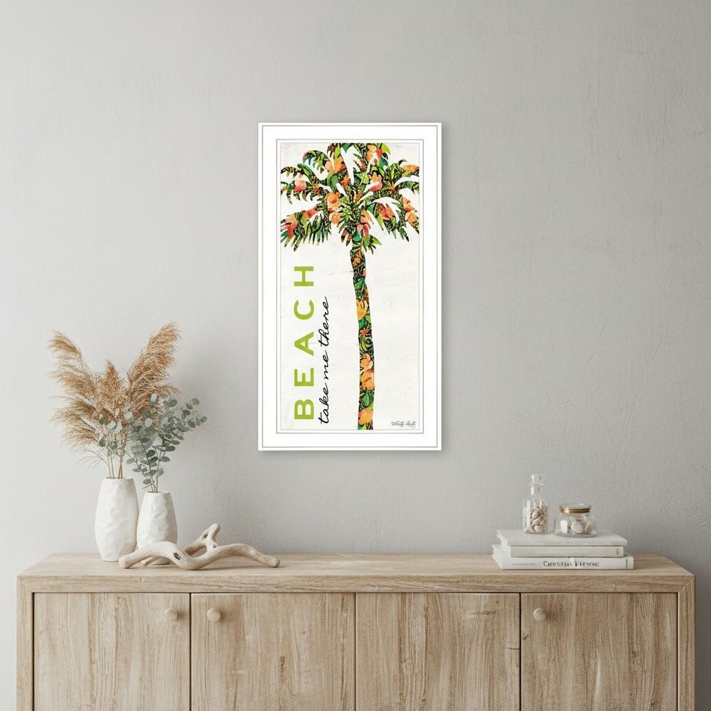 Beach Take Me There White Framed Print Wall Art — view 4