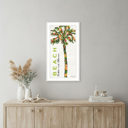 Beach Take Me There White Framed Print Wall Art