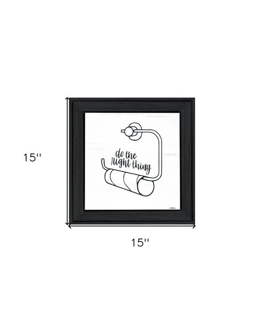 Empty Toilet Paper Roll Black Framed Print Wall Art