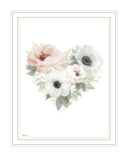 Floral Heart White Framed Print Wall Art HomeRoots