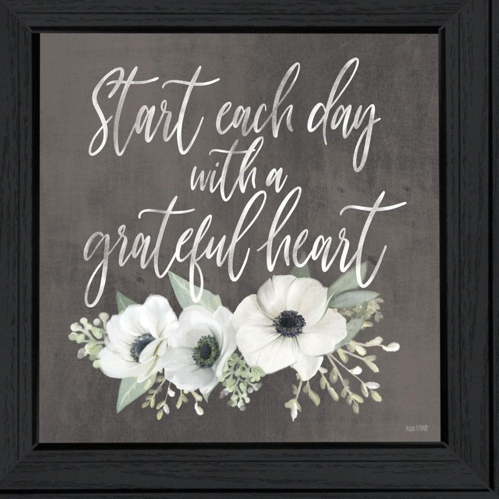 Grateful Heart Black Framed Print Wall Art — view 3