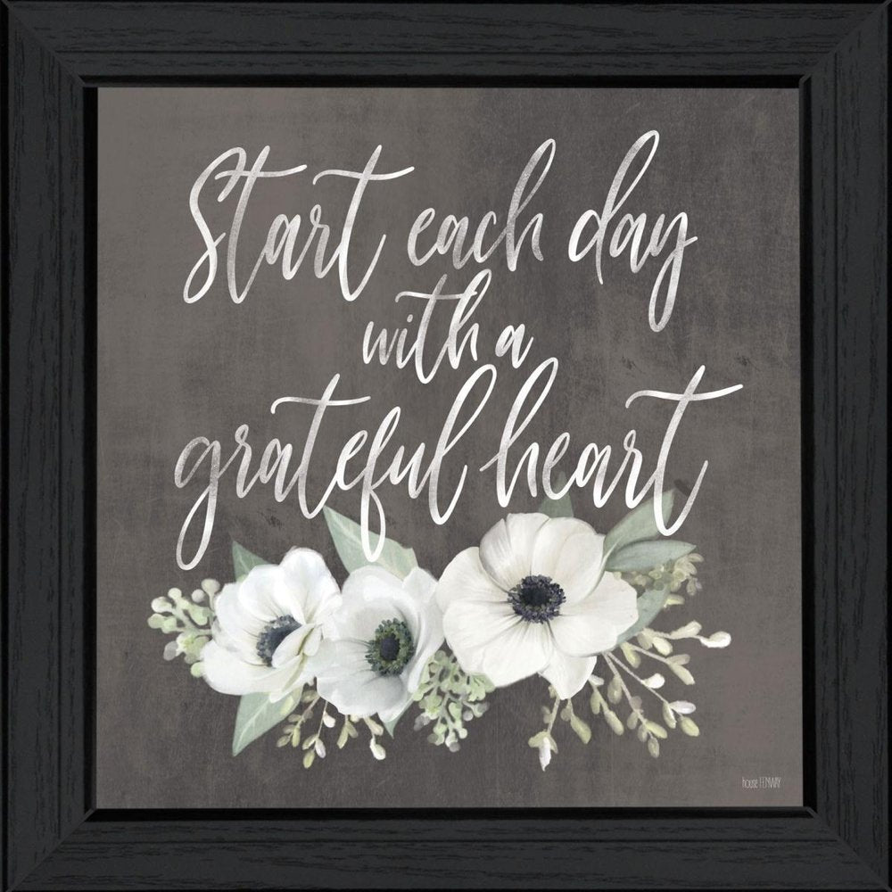 Grateful Heart Black Framed Print Wall Art HomeRoots