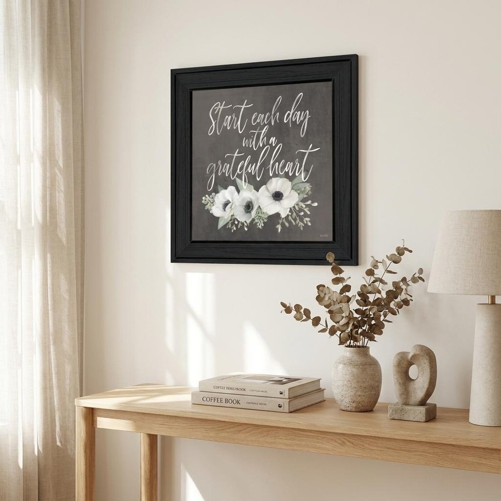 Grateful Heart Black Framed Print Wall Art HomeRoots
