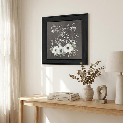 Grateful Heart Black Framed Print Wall Art HomeRoots