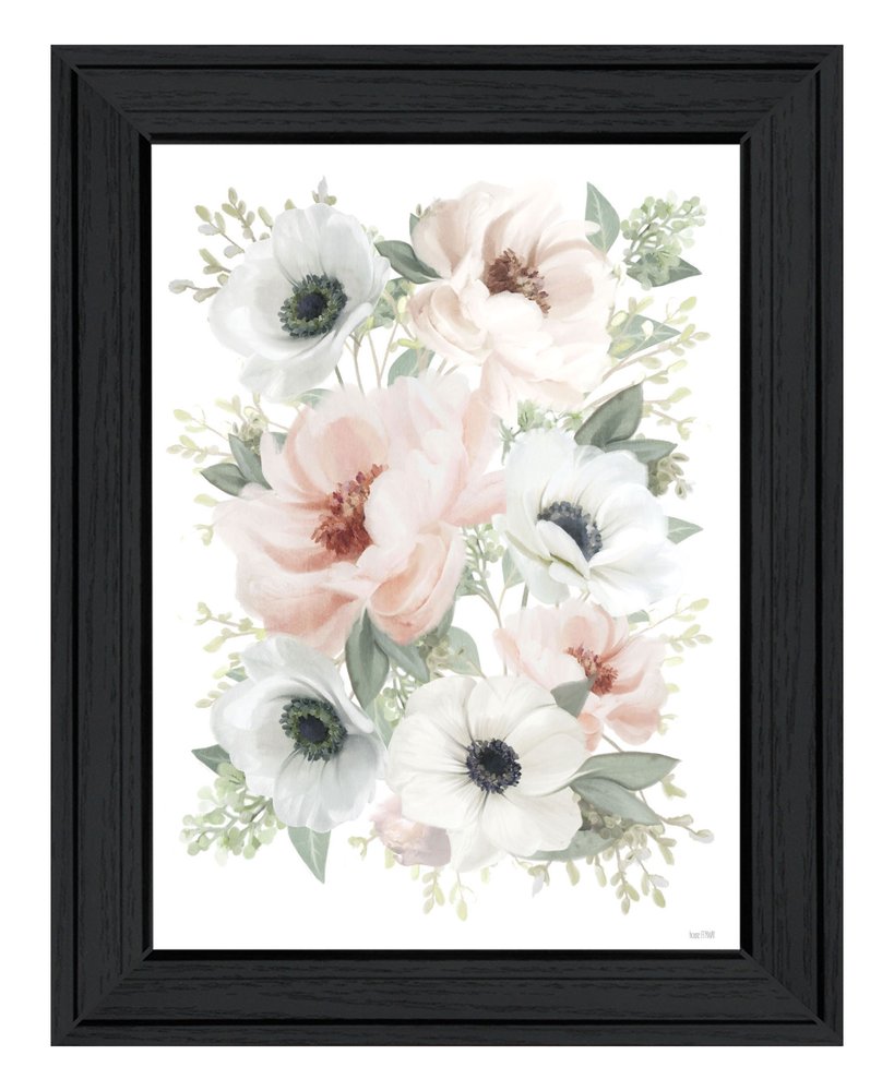 Peony Floral Block Black Framed Print Wall Art HomeRoots