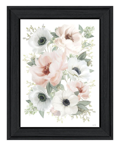 Peony Floral Block Black Framed Print Wall Art HomeRoots