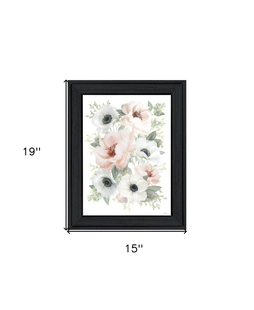 Peony Floral Block Black Framed Print Wall Art HomeRoots