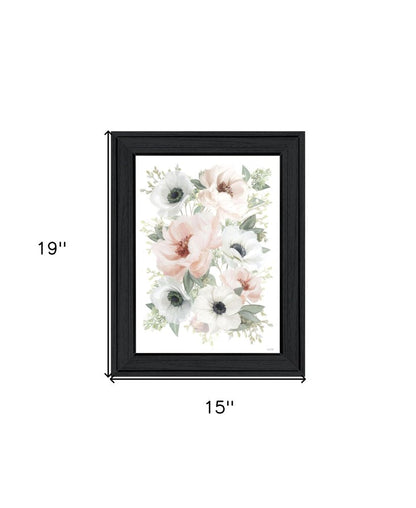 Peony Floral Block Black Framed Print Wall Art HomeRoots